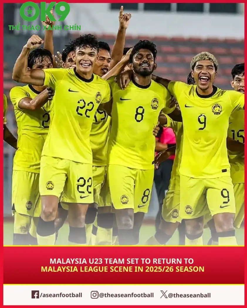 U23 Malaysia sẽ tham dự giải hạng 2 Malaysia từ mùa giải 2025/2026